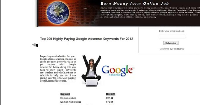 Google Adsense - High Paying Keywords