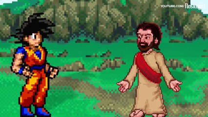 REVOLTA=Canal Nostalgia Goku VS Jesus como eles tratam a Jesus que morreu por nós
