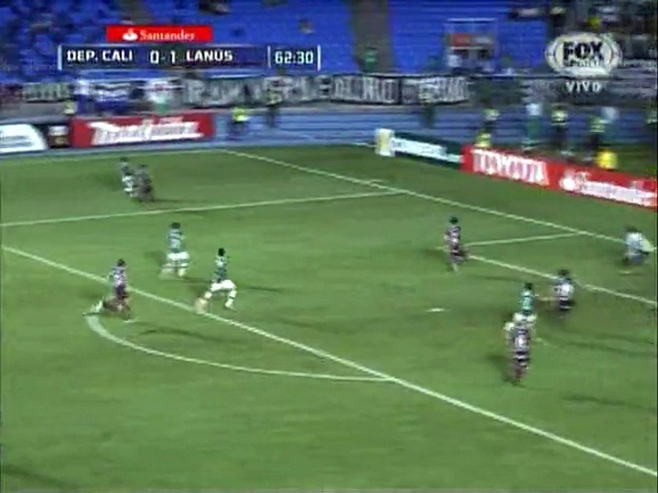 GOL VIAFARA DEPORTIVO CALI 2X1 LANÚS MARZO 13 DE 2014 COPA LIBERTADORES