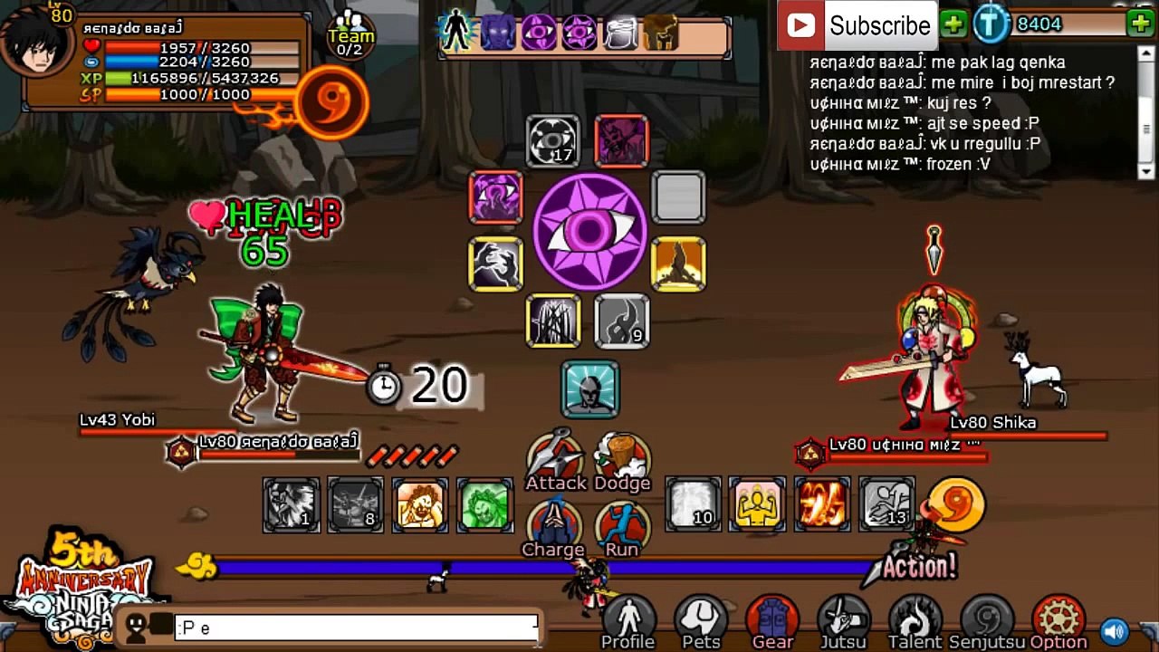 Ninja Saga PvP R.Balaj vs Uchiha Milz ( Pure Earth )