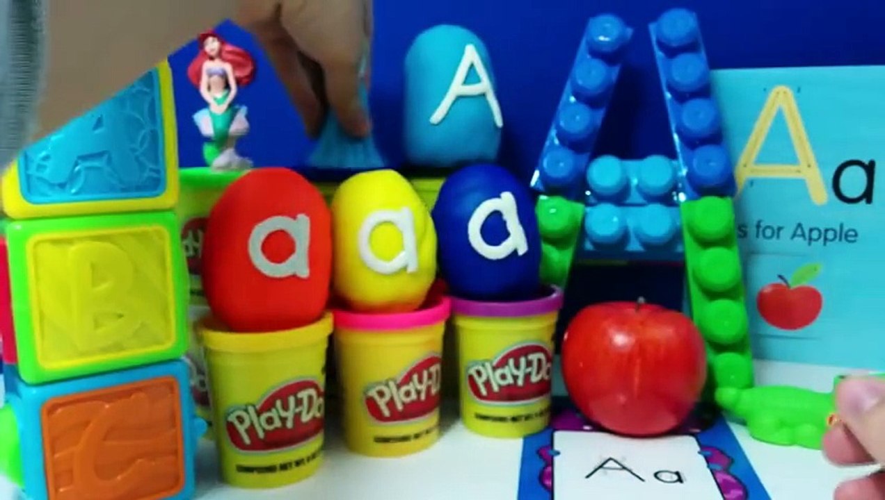 The Letter A with 6 ABC Surprise Eggs - A is for Apple Alligator Anna Ariel Aurora