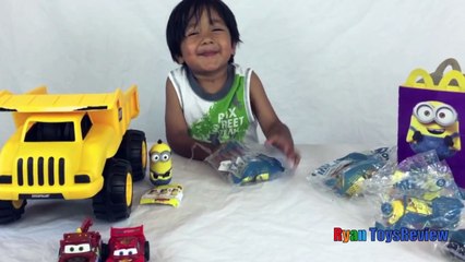 Download Video: Minions Mcdonalds Happy Meal Toys Minions Movie 2015 Kid playing with toys Ryan ToysReview