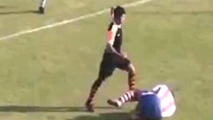 Soccer Player Viciously Kicked In Face