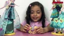2 Frozen Surprise Eggs Opening + Elsa And Anna Dolls Dress Up In Frozen Fever Costumes - H