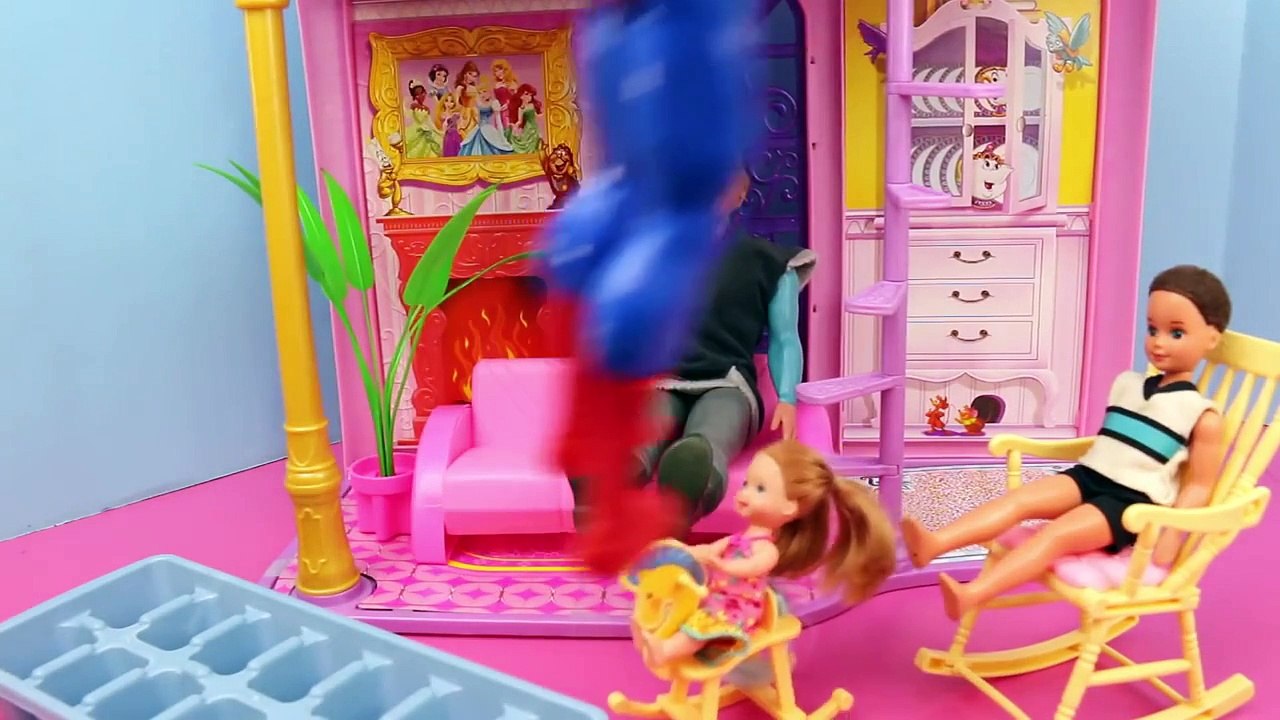 Frozen Anna Doll with Superhero Spiderman Open Play Doh Ice Cube with Frozen Kids by DisneyCarToys