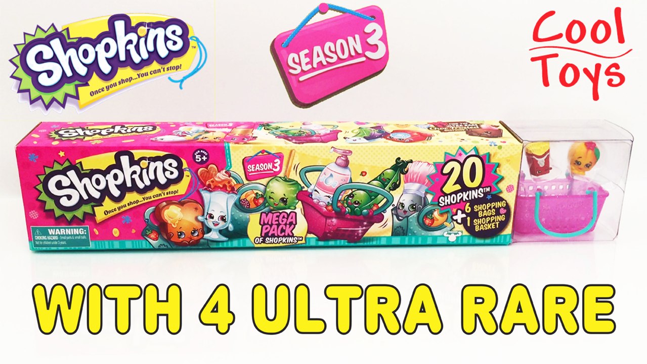 Shopkins Season 3 Mega Pack - 4 ULTRA RARES -SHOPKINS GIVEAWAY