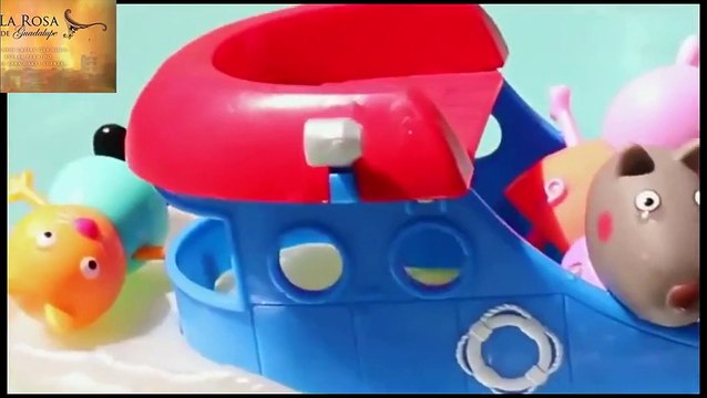 Peppa Pig SHARK ATTACK!!! Peppa Pig Family Boat Vacation Killer Whale and Sharks Pool DisneyCarToys