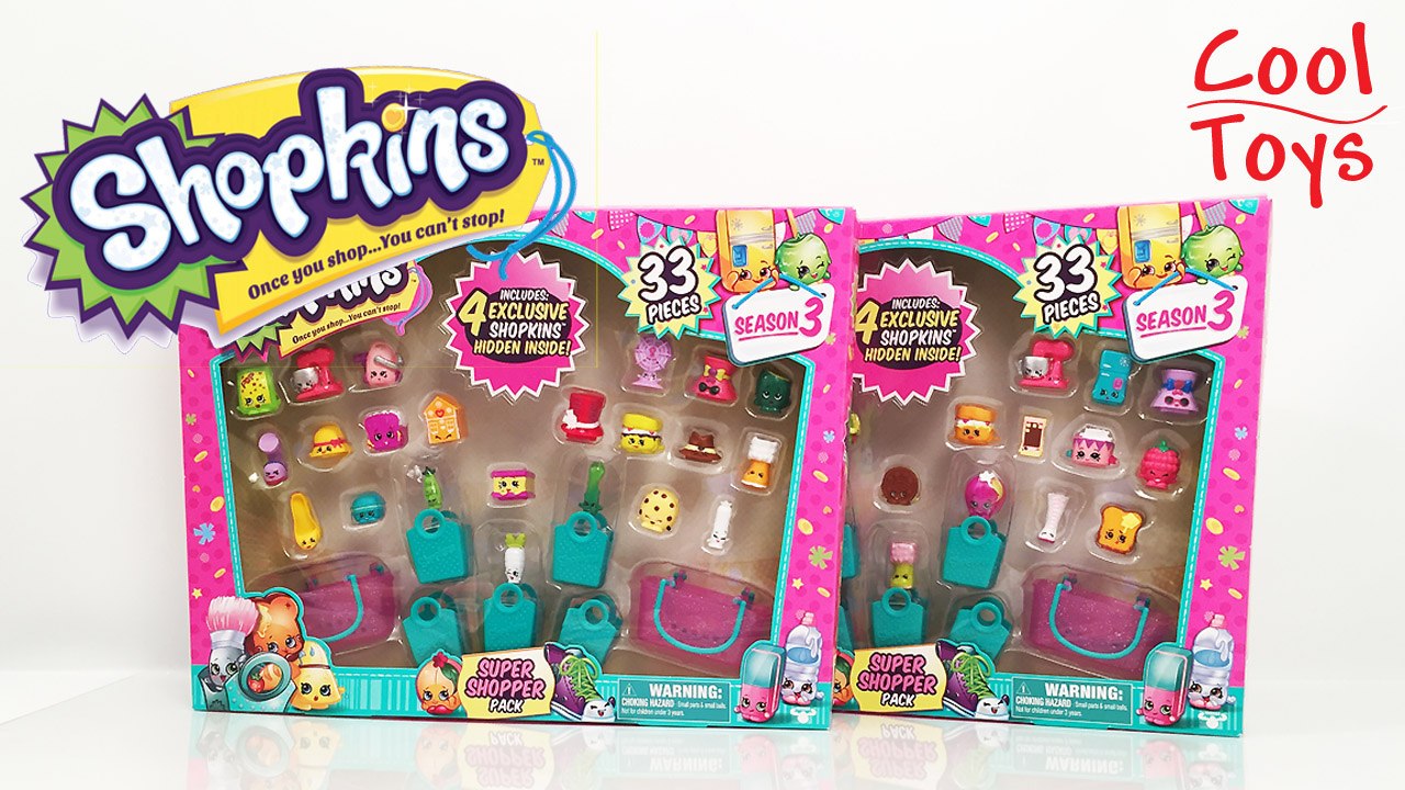 Shopkins Season 3 SUPER SHOPPER PACKS with 8 EXCLUSIVES -SHOPKINS GIVEAWAY