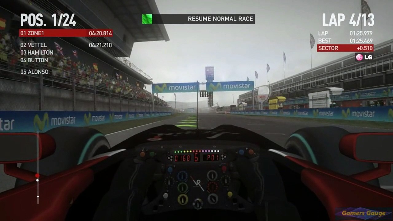 F1 2010 - S1 R5 Spain Catalunya reloaded, race gameplay