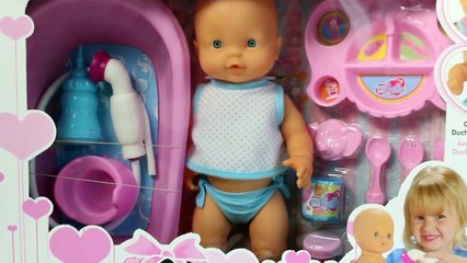 Baby Doll Bathtime Baby Junior Newborn Baby Doll Drinks and Wets Bebé con Biberón y Hace P