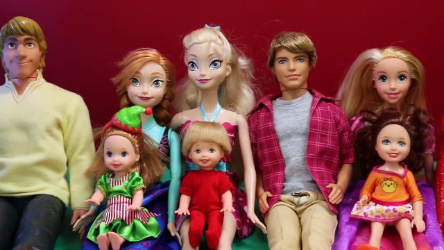 Goofy Christmas Silent Night with Disney Frozen Elsa Barbie Dolls Peppa Pig and Mickey Mouse Toys