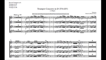 Telemann TWV51 D7 2. Allegro - Trumpet play-along accompaniment