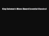 King Solomon's Mines (Award Essential Classics) [Read] Full Ebook