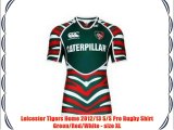 Leicester Tigers Home 2012/13 S/S Pro Rugby Shirt Green/Red/White - size XL