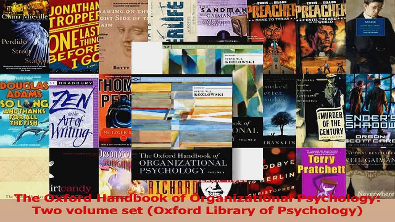 PDF Download  The Oxford Handbook of Organizational Psychology Two volume set Oxford Library of PDF Full Ebook