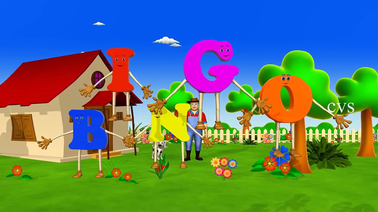 Bingo rhymes for children 3D Animation English Nursery rhyme with lyrics