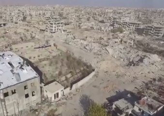 Les destructions à Damas filmées par un drone