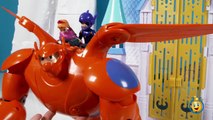Disney Big Hero 6 Toys Frozen Deluxe Flying Baymax Hiro Hamada Princess Anna Save Play Doh Olaf Elsa