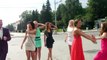 Dance of sexy Russian girls in the city