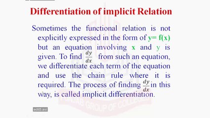 Differentiation of implicit Relation