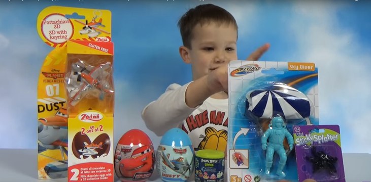 Лизун паук Энгри Бердс Тачки Дисней Самолеты раcпаковка сюрпризов с игрушками