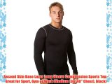 Second Skin Base Layer Long Sleeve Compression Sports Top - Great for Sport Gym or Work (Medium
