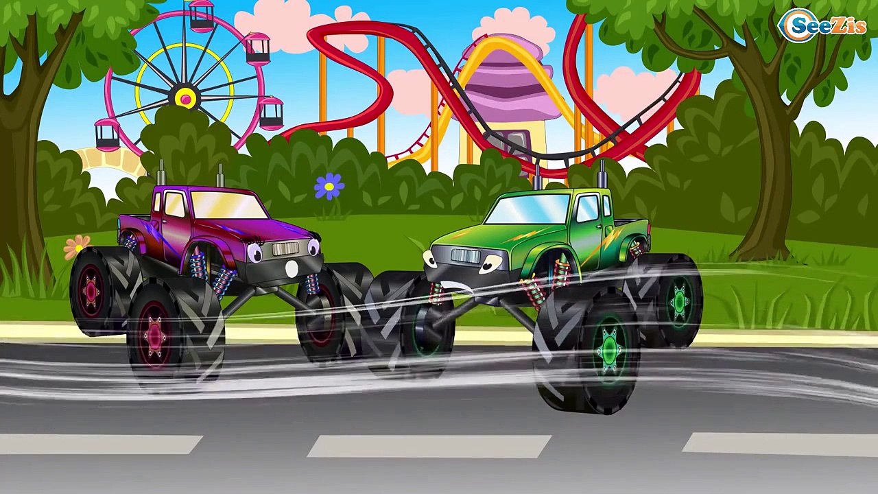 ✔ Monster Truck helped Police Car. Racing - Cars Cartoons for kids - Compilation for children ✔