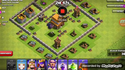 clash of clans only 1 pekka attack full destroy