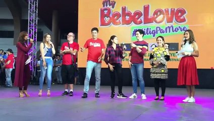 Alden Richards Hugs Maine Mendoza on Stage at the MMFF Parade of Stars