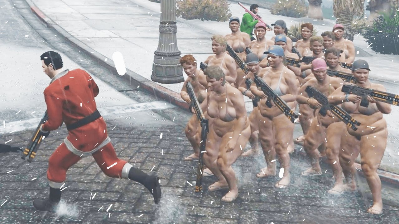 KWEBBELKOP-EXTREMELY MODDED CHRISTMAS! (GTA 5 DLC Christmas Funny Moments)