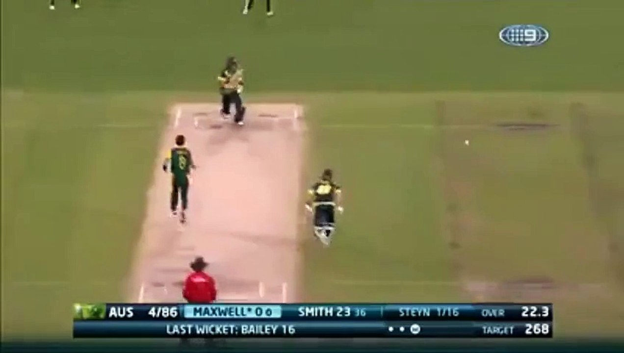 Dale Steyn breaks Glenn Maxwell Bat
