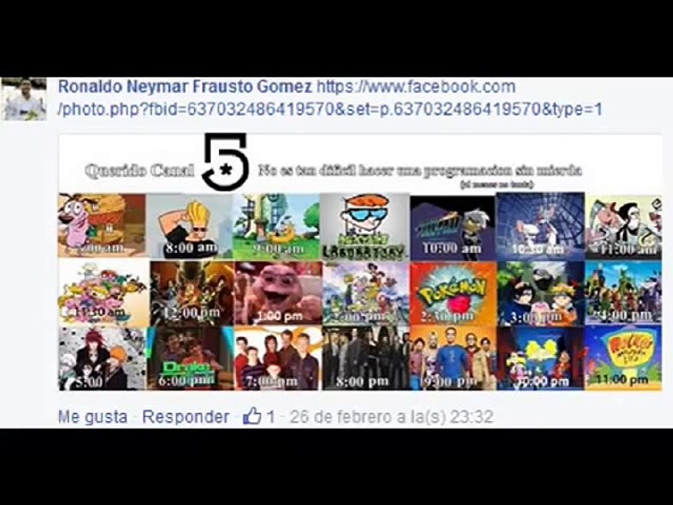 reacciones otacas en el Facebook de canal 5 mexico