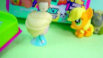 kid Shopkins Season 3 Unboxing with Fash'ems Toys Disney Frozen Queen Elsa & MLP Applejack in RV