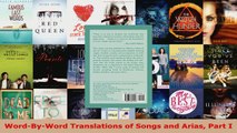 Download  WordByWord Translations of Songs and Arias Part I EBooks Online