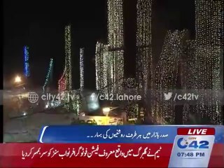 Sadar Bazar decorated with lights on EId Milad-Un-Nabi