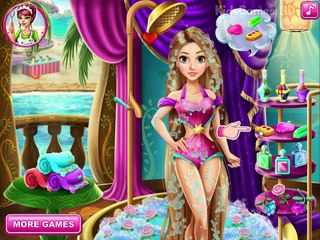 Disney Princess Rapunzel Swimming Pool Cartoon Tangled Movie Game for Kids