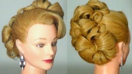 Прическа на выпускной, на свадьбу. Wedding prom hairstyle