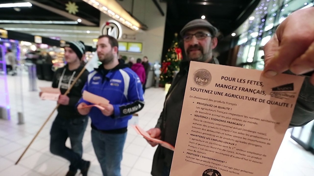 Aulnoye-Aymeries: action des agriculteurs chez Leclerc