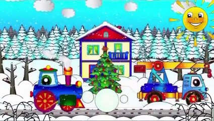 Çizgi film - Yılbaşı ağacı ve kardan adam