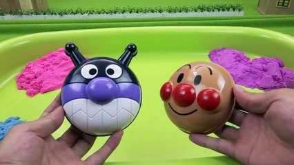カラフルな砂！❤キネティックサンドとアンパンマン❤ Colorful and fun! Kinetic Sand おもちゃアニメ