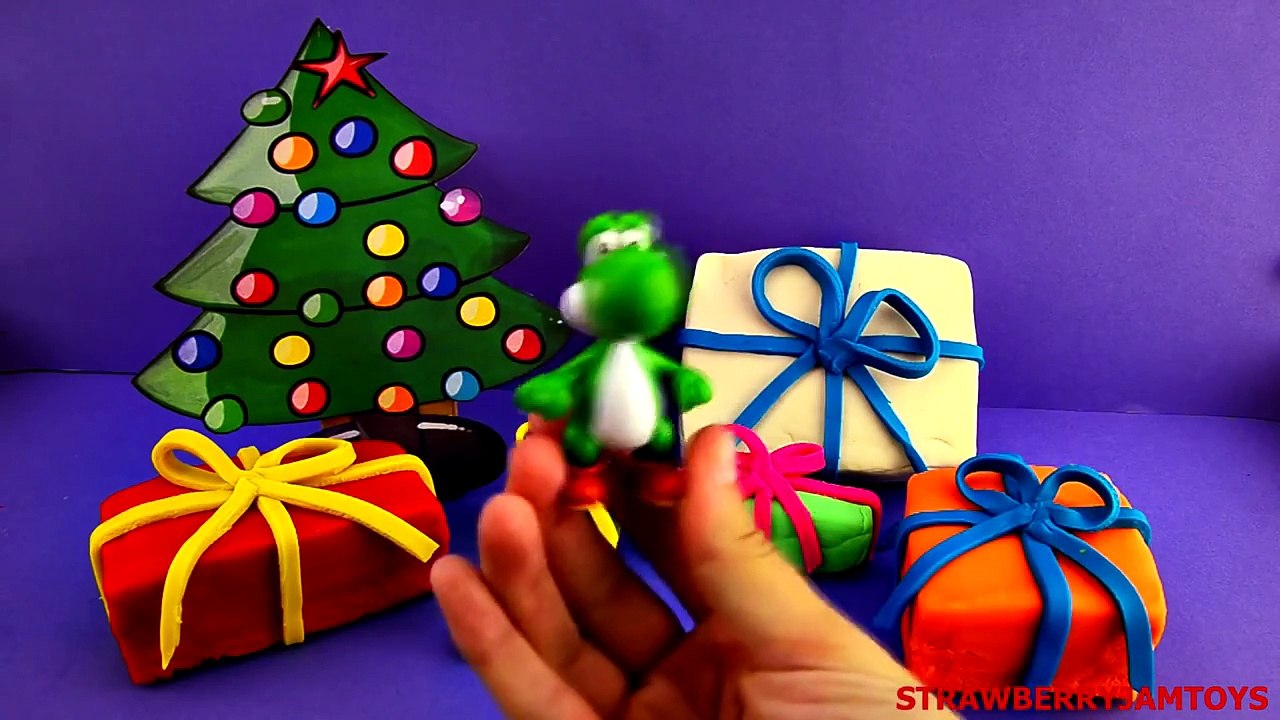 Frozen Play Doh Shopkins Barbie MLP Finding Nemo Yoshi Christmas Surprise Eggs StrawberryJamToys