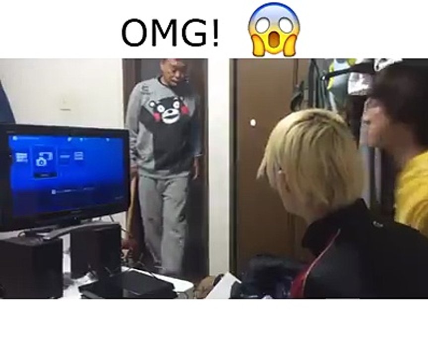 Father destroys game console