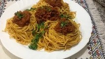 سباڭيتي بصلصة الطماطم والكفتة الرائعة و الشهية من المطبخ المغربي مع ربيعة Spaghetti à la B