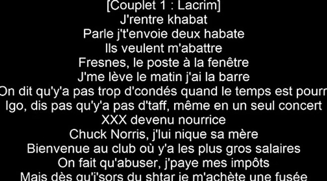 Lacrim Ft. Kore _ Rimkus _ Sch & WALID - On Y Est (paroles) RIPRO Vol.