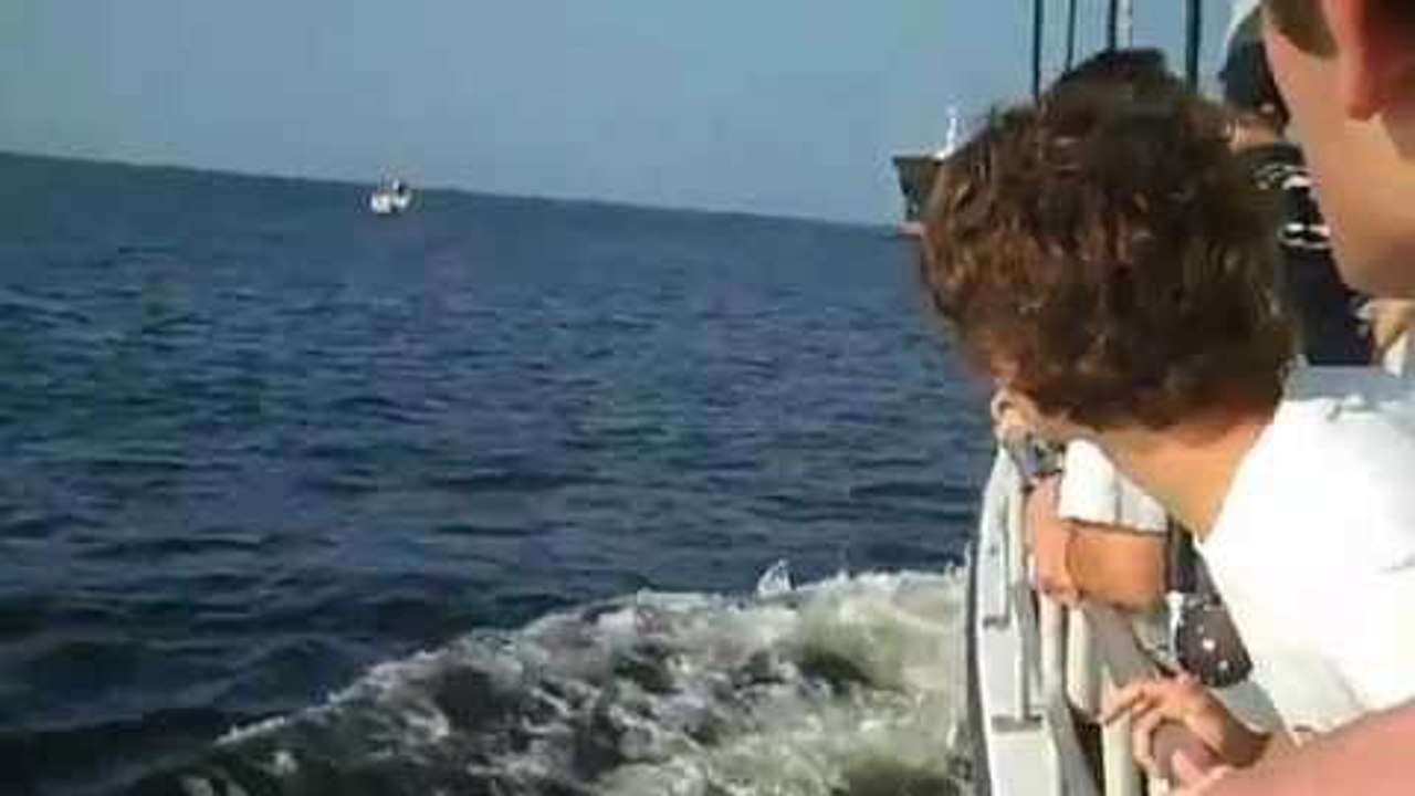 Un petit bateau évite de peu une collision avec un pétrolier