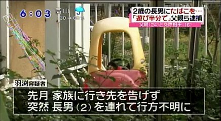 子供にタバコを吸わせ動画をアップしたＤＱＮを逮捕　（顔写真あり）