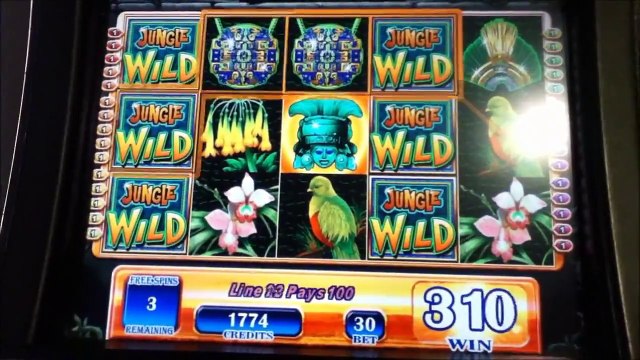 JUNGLE WILD Penny Video Slot Machine with BONUS Las Vegas Casino
