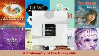 Read  A Philosophy of the Unsayable EBooks Online