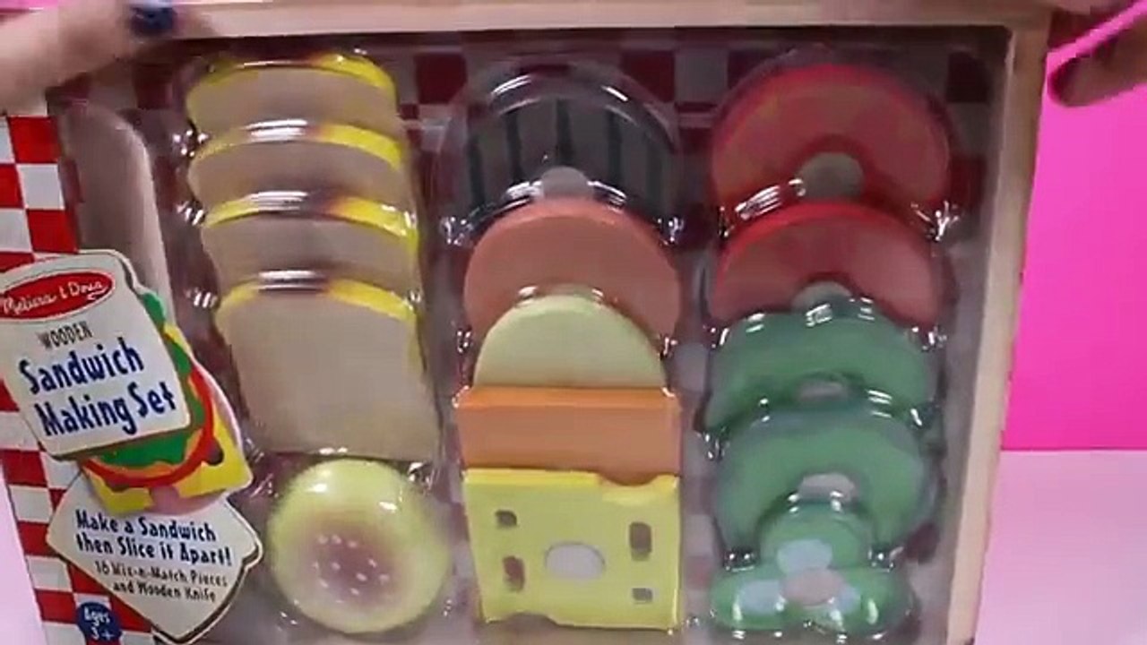 Sandwich Making Set Melissa & Doug Wooden Playsets Make a Sandwich DIY Play Food Toy Video