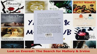 Read  Lost on Everest The Search for Mallory  Irvine Ebook Free